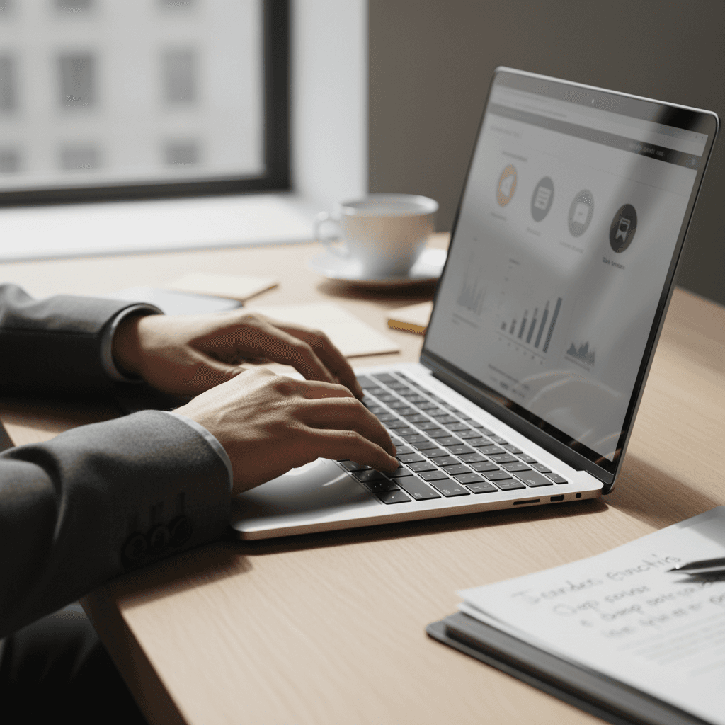 Founder working on CRM software